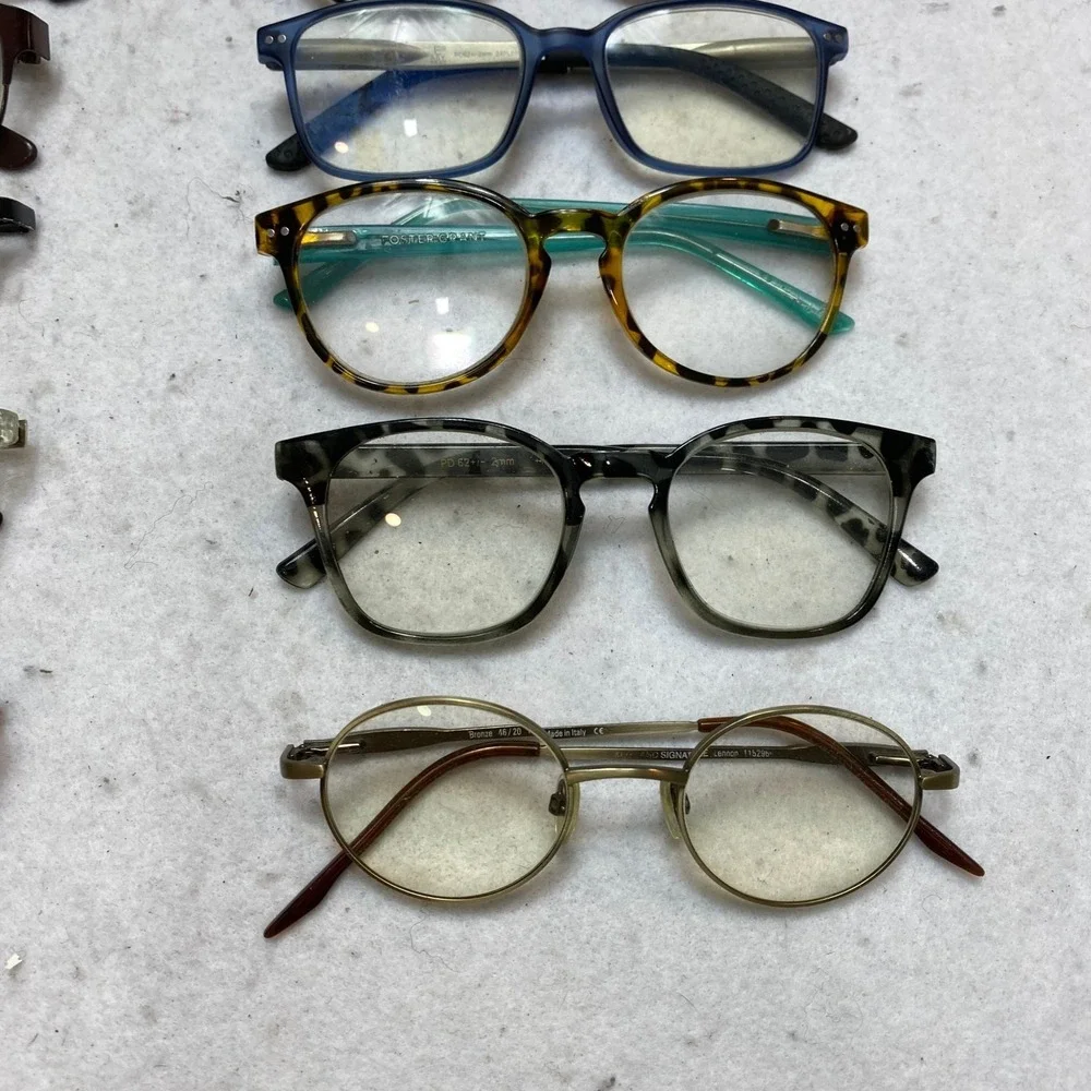 Lot 12 Pairs Mixed Eyeglass Frames Designer & Vintage Styles Tortoise Bundle